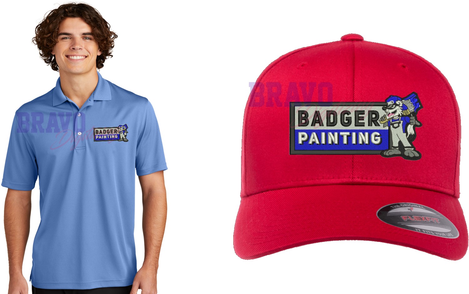 Embroidery-Digitizing-Sample-Polo-Hat Embroidered polo shirt, embroidered hat samples